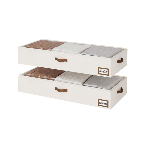 Fabric Under Bed Storage Bins with Lid, 2 Pack