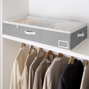 Fabric Under Bed Storage Bins with Lid, 2 Pack