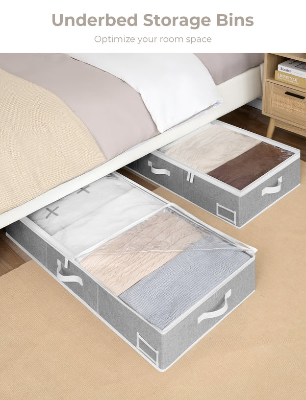 Under Bed Storage Containers with Lid, Solid Color, 2 Pack