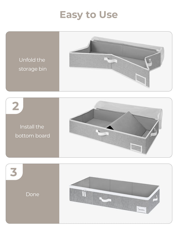 Under Bed Storage Containers with Lid, Solid Color, 2 Pack