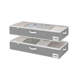 Fabric Under Bed Storage Bins with Lid, 2 Pack