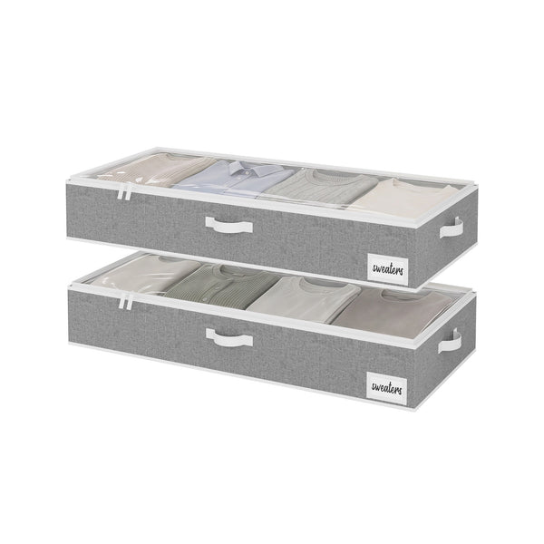 Fabric Under Bed Storage Bins with Lid, 2 Pack