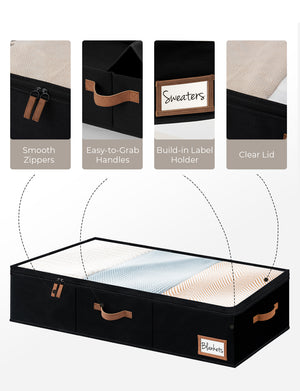 Under Bed Storage Containers with Lid, Solid Color, 2 Pack