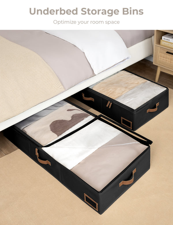 Under Bed Storage Containers with Lid, Solid Color, 2 Pack