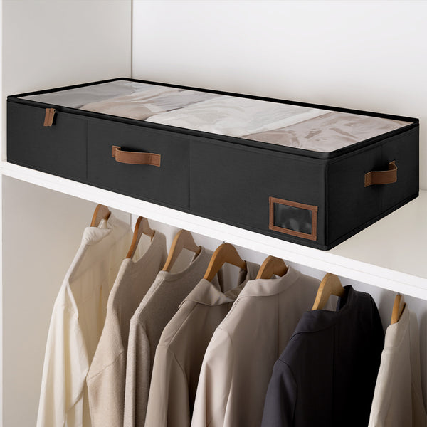 Fabric Under Bed Storage Bins with Lid, 2 Pack