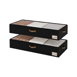 Fabric Under Bed Storage Bins with Lid, 2 Pack