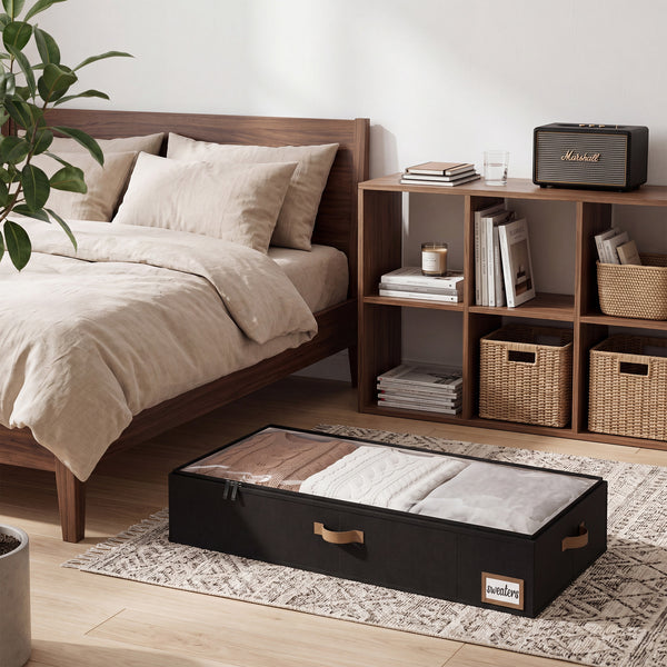 Fabric Under Bed Storage Bins with Lid, 2 Pack