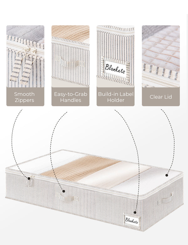 Under Bed Storage Containers with Lid, Solid Color, 2 Pack