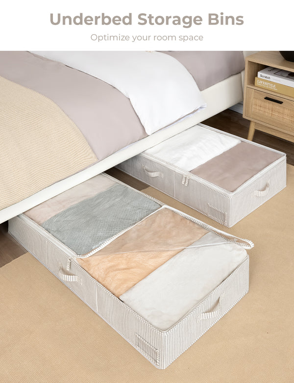 Under Bed Storage Containers with Lid, Solid Color, 2 Pack