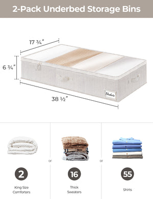 Under Bed Storage Containers with Lid, Solid Color, 2 Pack