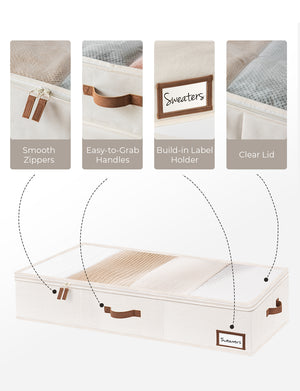 Under Bed Storage Containers with Lid, Solid Color, 2 Pack