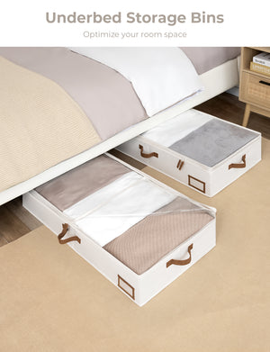 Under Bed Storage Containers with Lid, Solid Color, 2 Pack