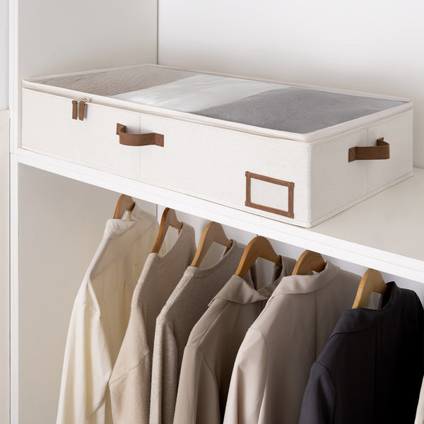 Fabric Under Bed Storage Bins with Lid, 2 Pack