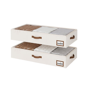 Fabric Under Bed Storage Bins with Lid, 2 Pack