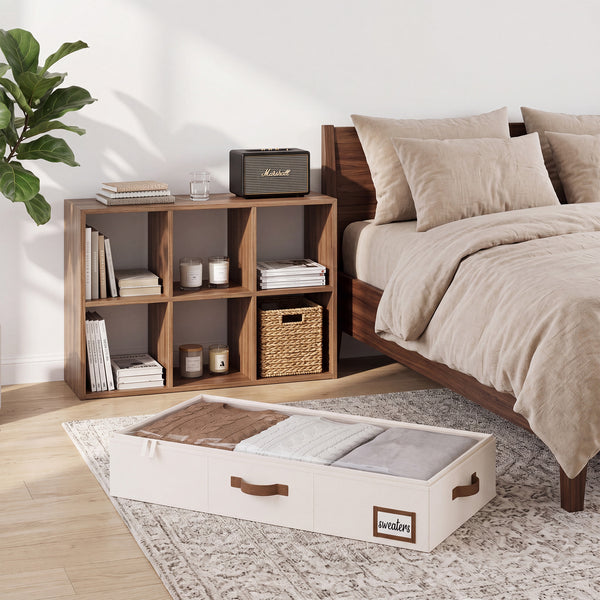Fabric Under Bed Storage Bins with Lid, 2 Pack