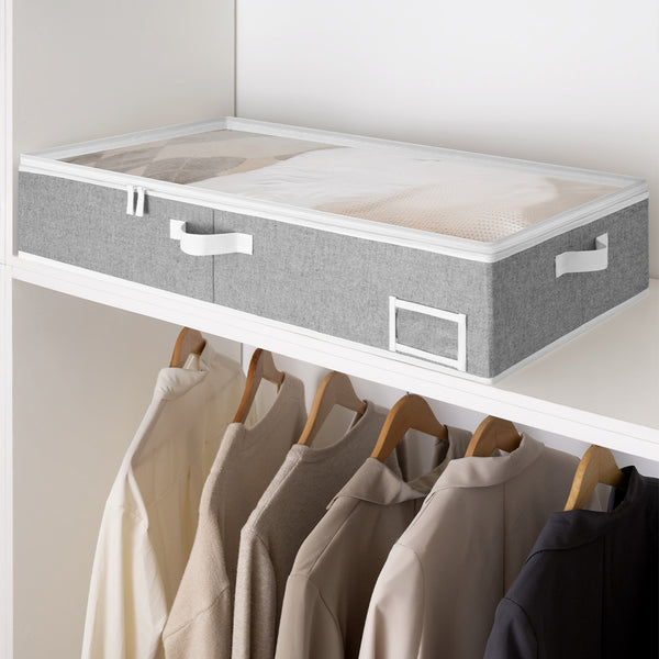 Fabric Under Bed Storage Bins with Lid, 2 Pack