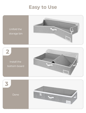 Under Bed Storage Containers with Lid, Solid Color, 2 Pack