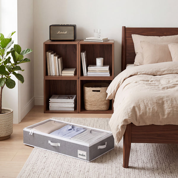 Fabric Under Bed Storage Bins with Lid, 2 Pack
