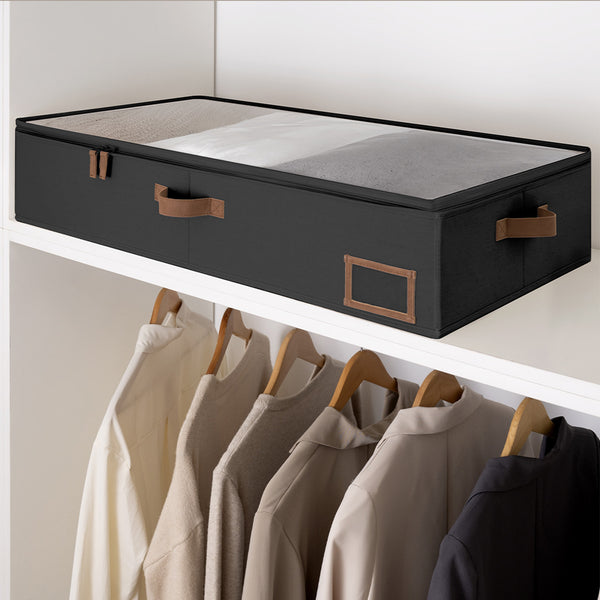 Fabric Under Bed Storage Bins with Lid, 2 Pack