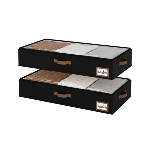 Fabric Under Bed Storage Bins with Lid, 2 Pack