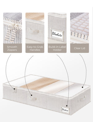 Under Bed Storage Containers with Lid, Solid Color, 2 Pack