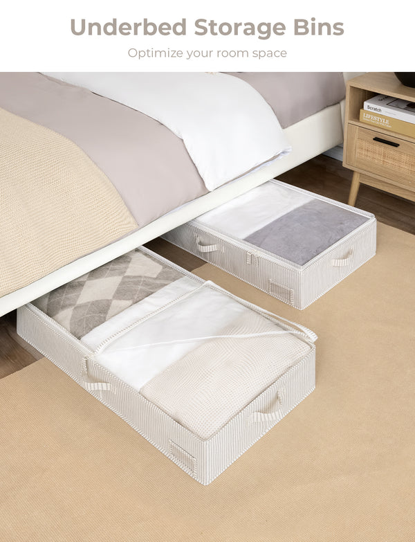 Under Bed Storage Containers with Lid, Solid Color, 2 Pack