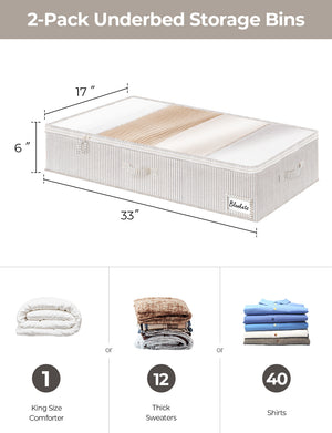 Under Bed Storage Containers with Lid, Solid Color, 2 Pack