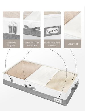 Under Bed Storage Containers with Lid, Two-Tone Design, 2 Pack