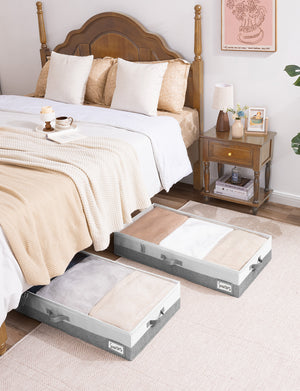 Under Bed Storage Containers with Lid, Two-Tone Design, 2 Pack