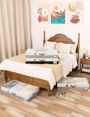 Under Bed Storage Containers with Lid, Two-Tone Design, 2 Pack