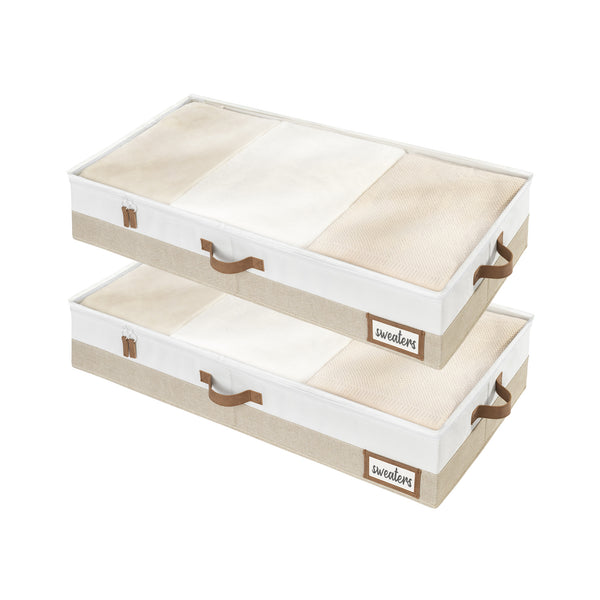 Under Bed Storage Containers with Lid, Two-Tone Design, 2 Pack