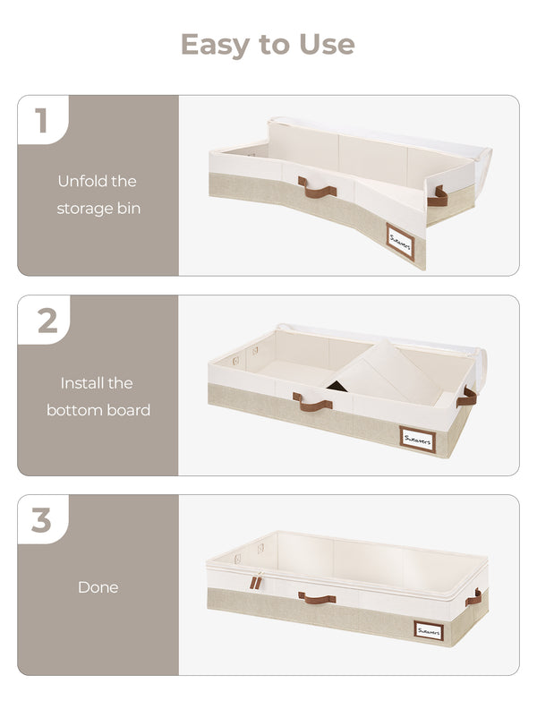 Under Bed Storage Containers with Lid, Two-Tone Design, 2 Pack