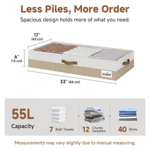 Two-Tone Under Bed Storage Containers with Lid, Set of 2