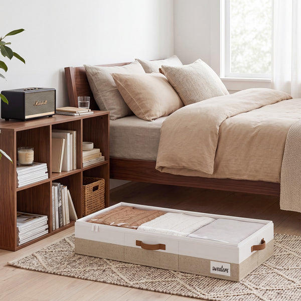 Two-Tone Under Bed Storage Containers with Lid, Set of 2