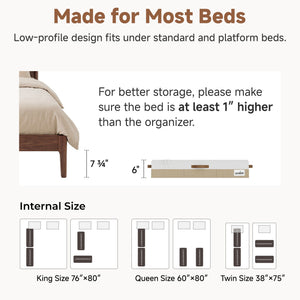 Two-Tone Under Bed Storage Containers with Lid, Set of 2