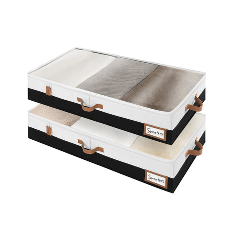 Under Bed Storage Containers with Lid, Two-Tone Design, 2 Pack