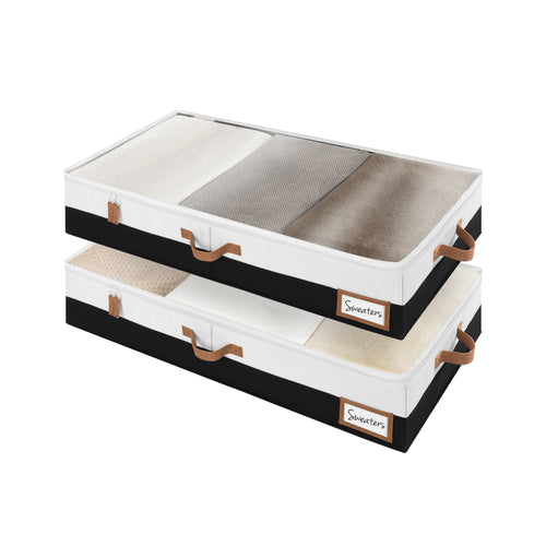 Under Bed Storage Containers with Lid, Two-Tone Design, 2 Pack