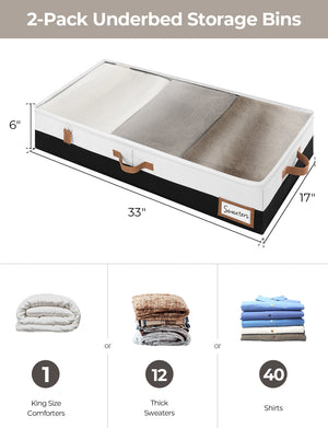 Under Bed Storage Containers with Lid, Two-Tone Design, 2 Pack
