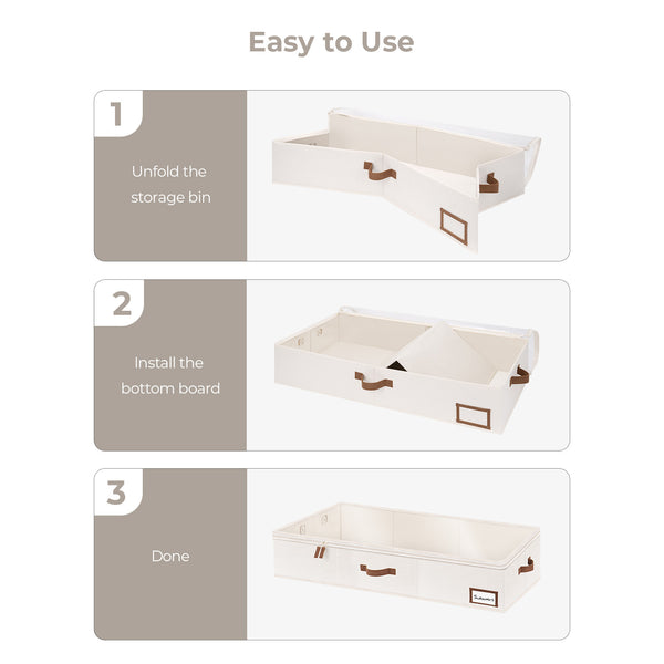 Fabric Under Bed Storage Bins with Lid, 2 Pack