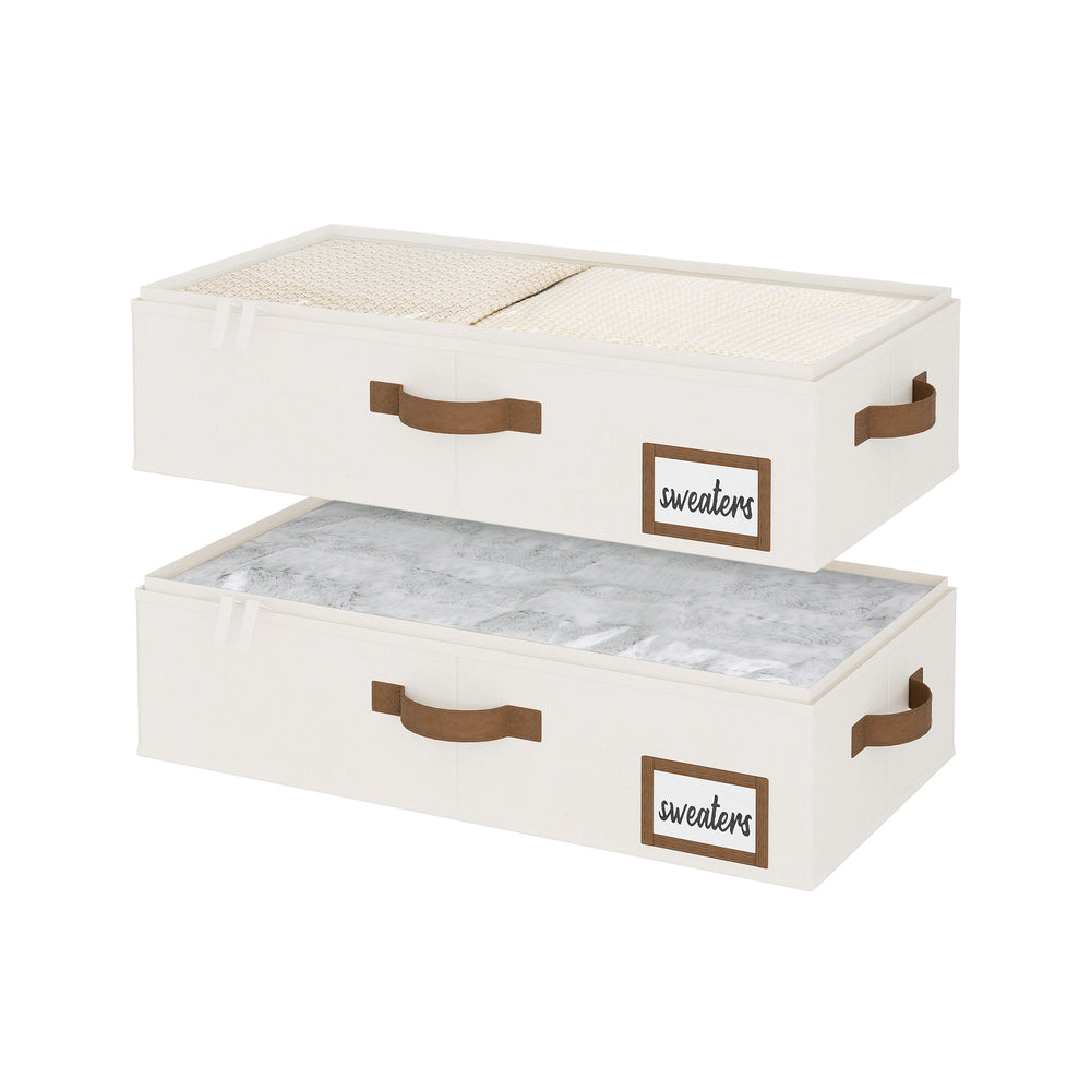 Fabric Under Bed Storage Bins with Lid, 2 Pack