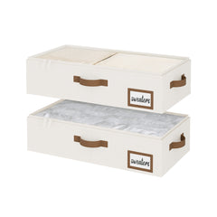Fabric Under Bed Storage Bins with Lid, 2 Pack