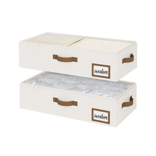 Fabric Under Bed Storage Bins with Lid, 2 Pack