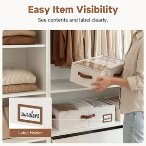 Fabric Under Bed Storage Bins with Lid, 2 Pack