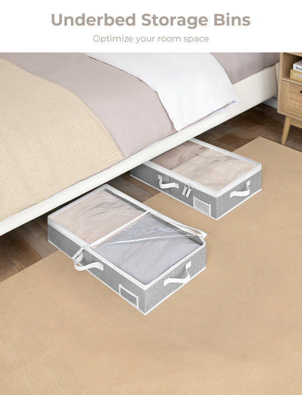 Under Bed Storage Containers with Lid, Solid Color, 2 Pack