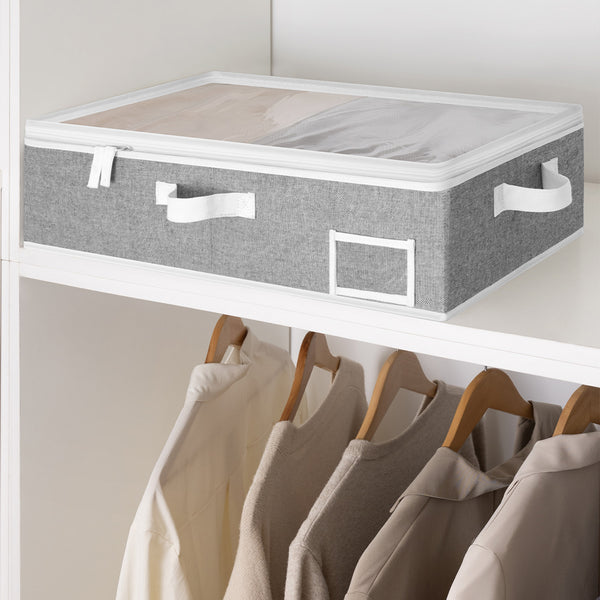 Fabric Under Bed Storage Bins with Lid, 2 Pack