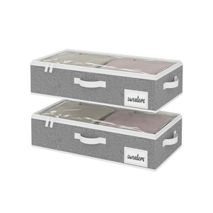 Fabric Under Bed Storage Bins with Lid, 2 Pack