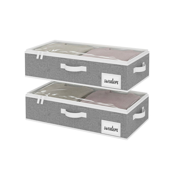 Fabric Under Bed Storage Bins with Lid, 2 Pack