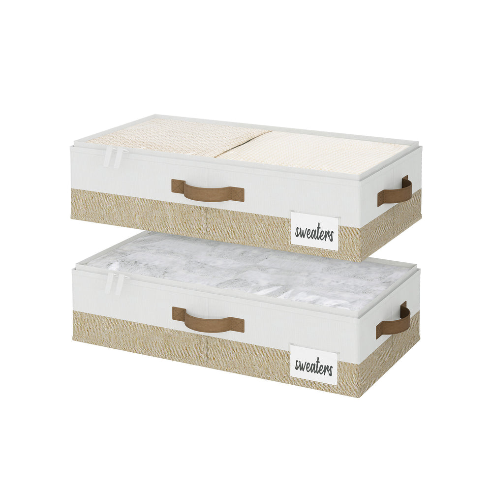 Two-Tone Under Bed Storage Containers with Lid, Set of 2