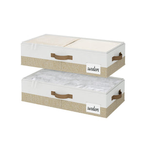 Two-Tone Under Bed Storage Containers with Lid, Set of 2