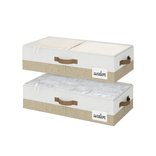 Two-Tone Under Bed Storage Containers with Lid, Set of 2